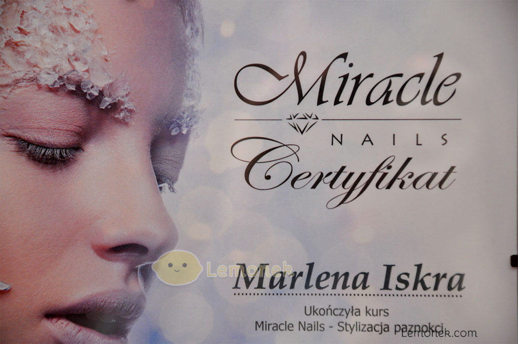 miracle nails certyfikat kurs szkolenie Marlena Iskra lemonek.com 