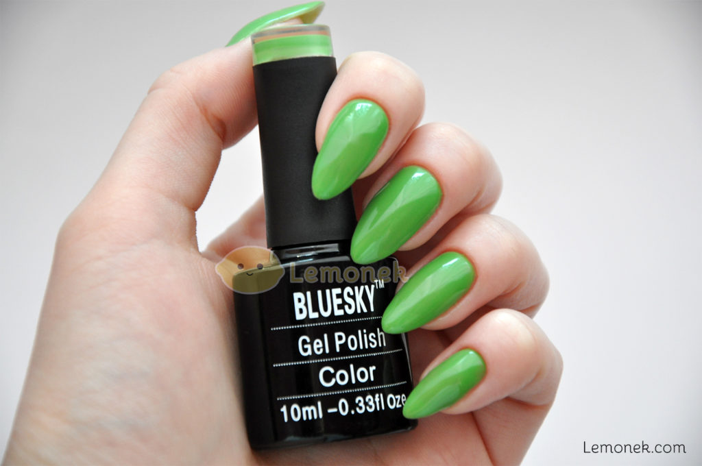 greenery zielone paznokcie nails bluesky dc109 paznokcie hybrydowe lakier soak off gel recenzja