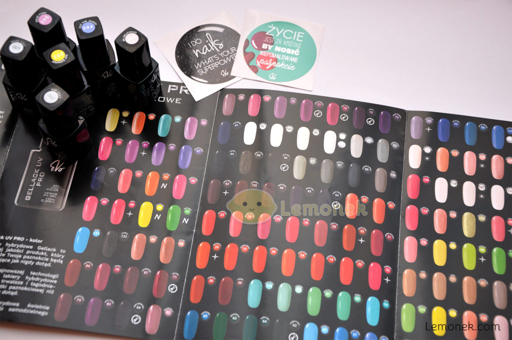 katalog evo nails lakiery hybrydowe kolory nalepki wlepki 